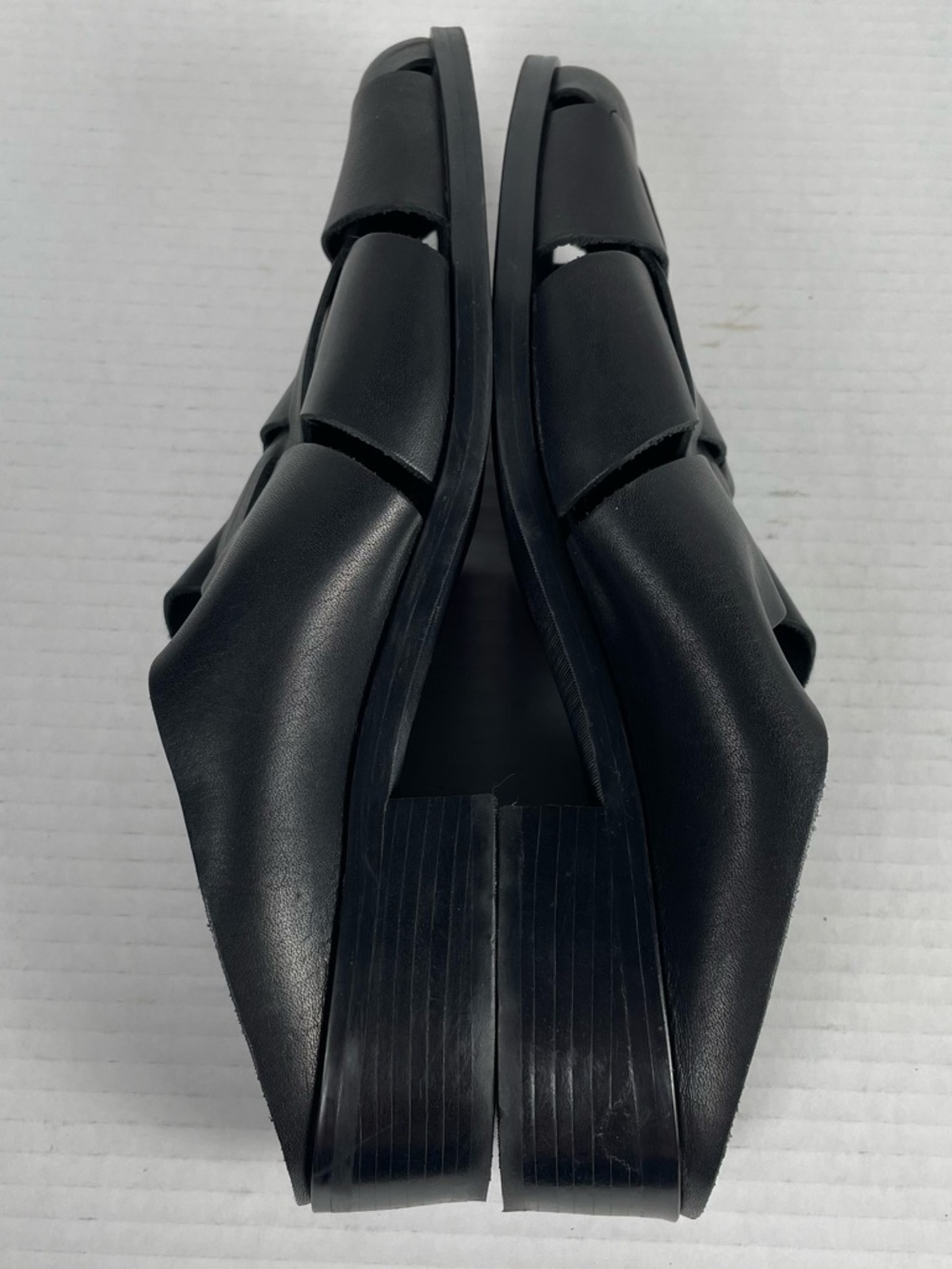 NOT FOR SALE Rare Vintage 90s Fisherman Mules Sandal 10 Black Leather Brazil - Picture 11 of 16